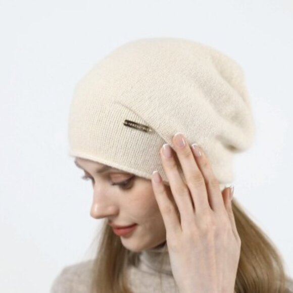 Slouchy Knit Beanie Cashmere Wool Blend Soft Warm Winter Ski Cap Chic main image 7